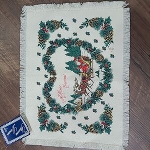 Vintage Stevens Linens Platemat A Merry Christmas